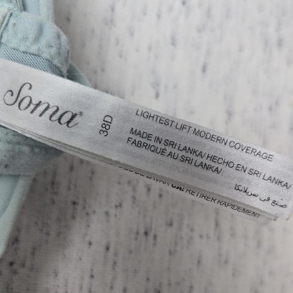 Soma Lightest Lift with Smooth Lace Bra Pale Teal Full Coverage - Picture 2 of 10